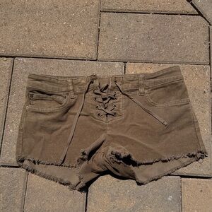 Billabong High Waist Brown Lace-Up Shorts